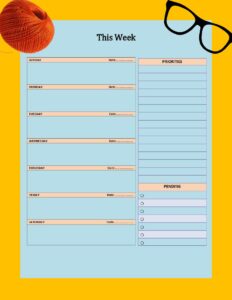 Download Free Printable Weekly Planner PDF Templates