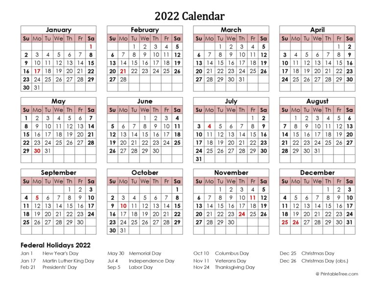 Printable Calendar 2024 One Page With Holidays (single Page) 2024 