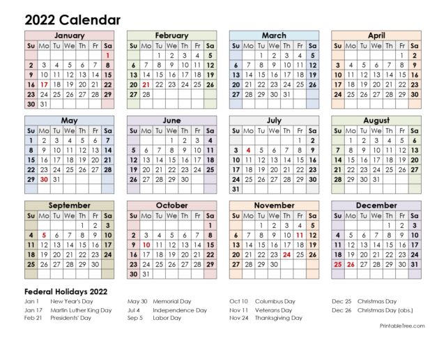 2022 editable calendar Federal Calendar 2022 calendar template ...