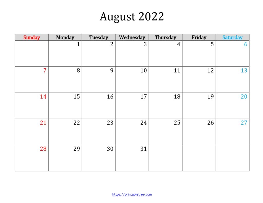free download blank printable calendar august 2022 pdf