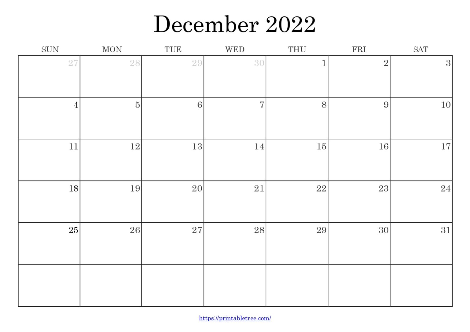 Free Printable December 2024 Calendar Wiki