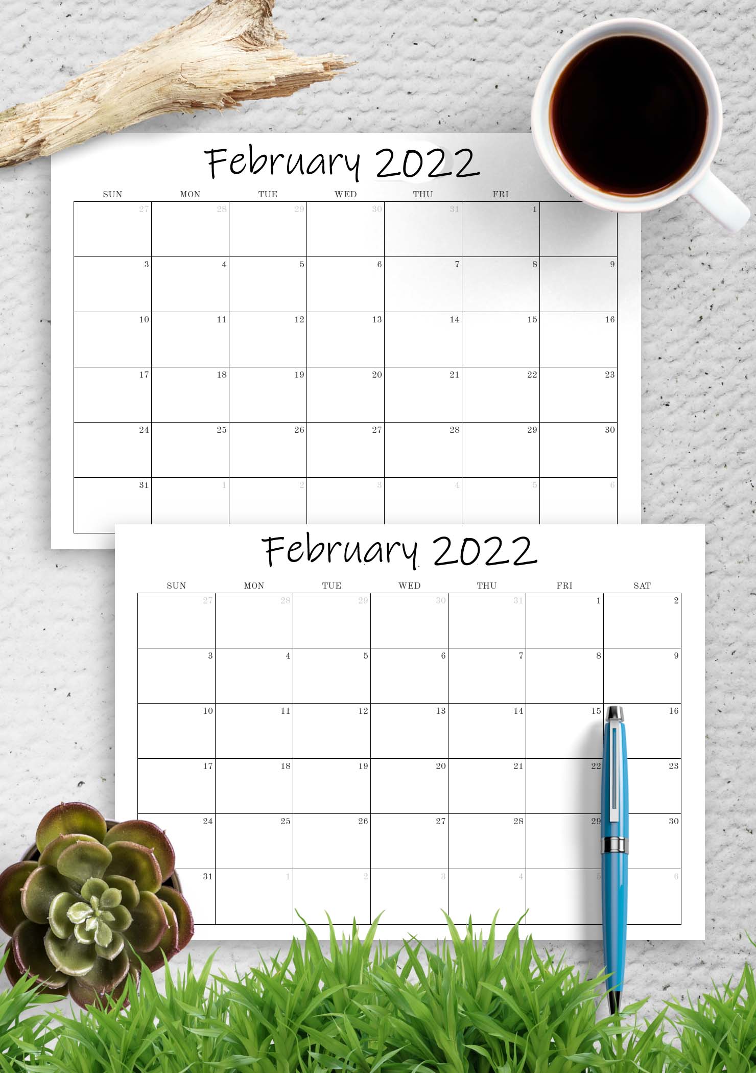 february 2022 calendar printable pdf template with holidays