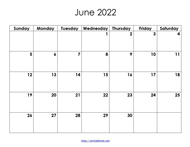 blank printable calendar june 2022 pdf templates download