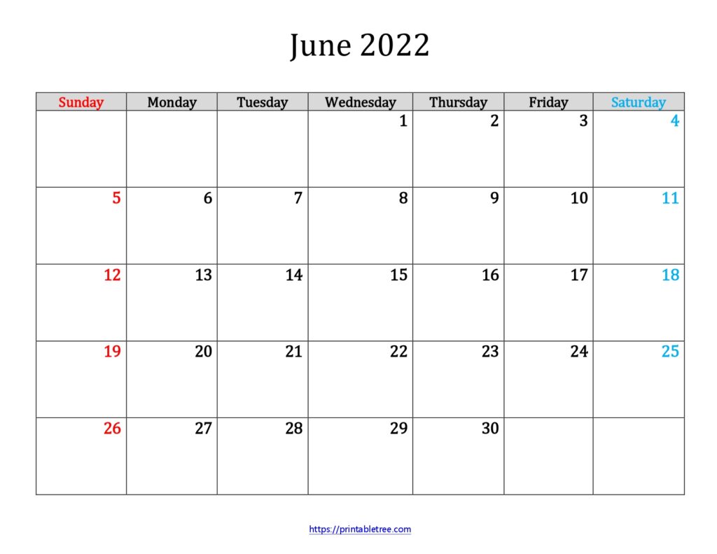 blank printable calendar june 2022 pdf templates download