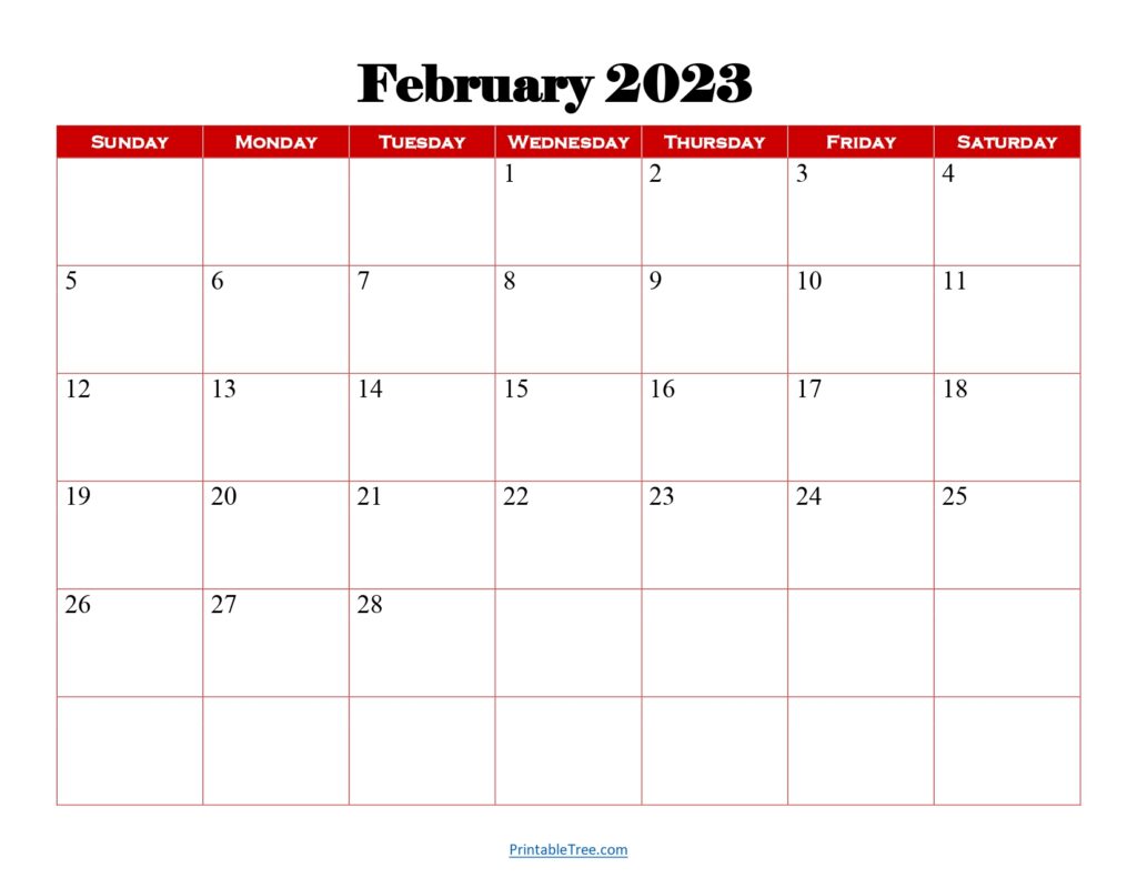 February 2023 Calendar Printable PDF with Holidays Templates