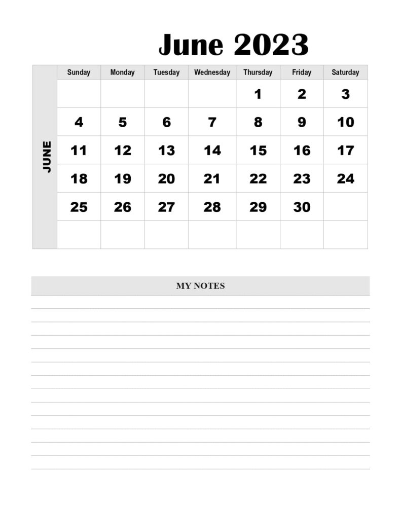 Free June 2023 Calendar Printable PDF with Holiday Templates