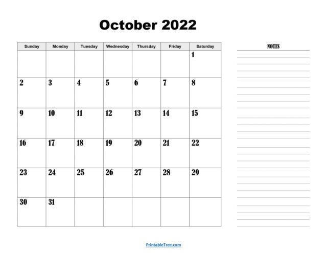 October 2022 Calendar Printable Pdf Free Templates With Holidays