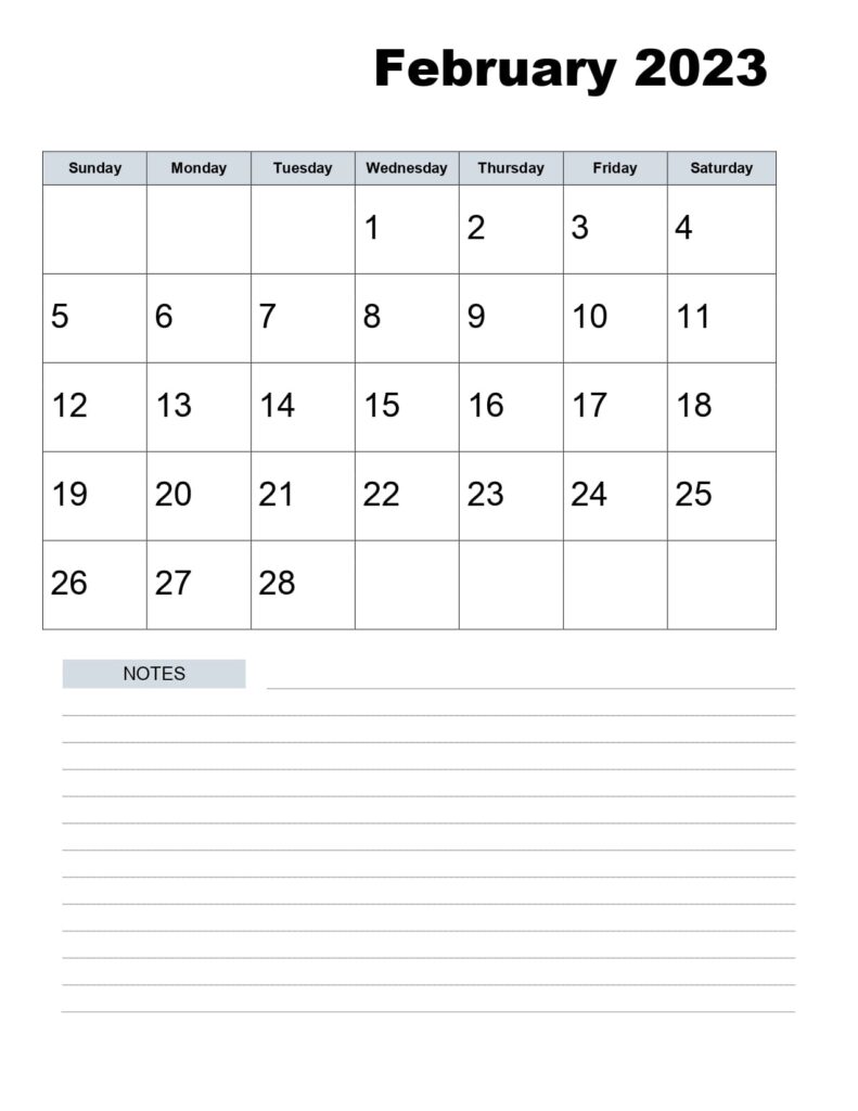 February 2023 Calendar Printable PDF with Holidays Templates