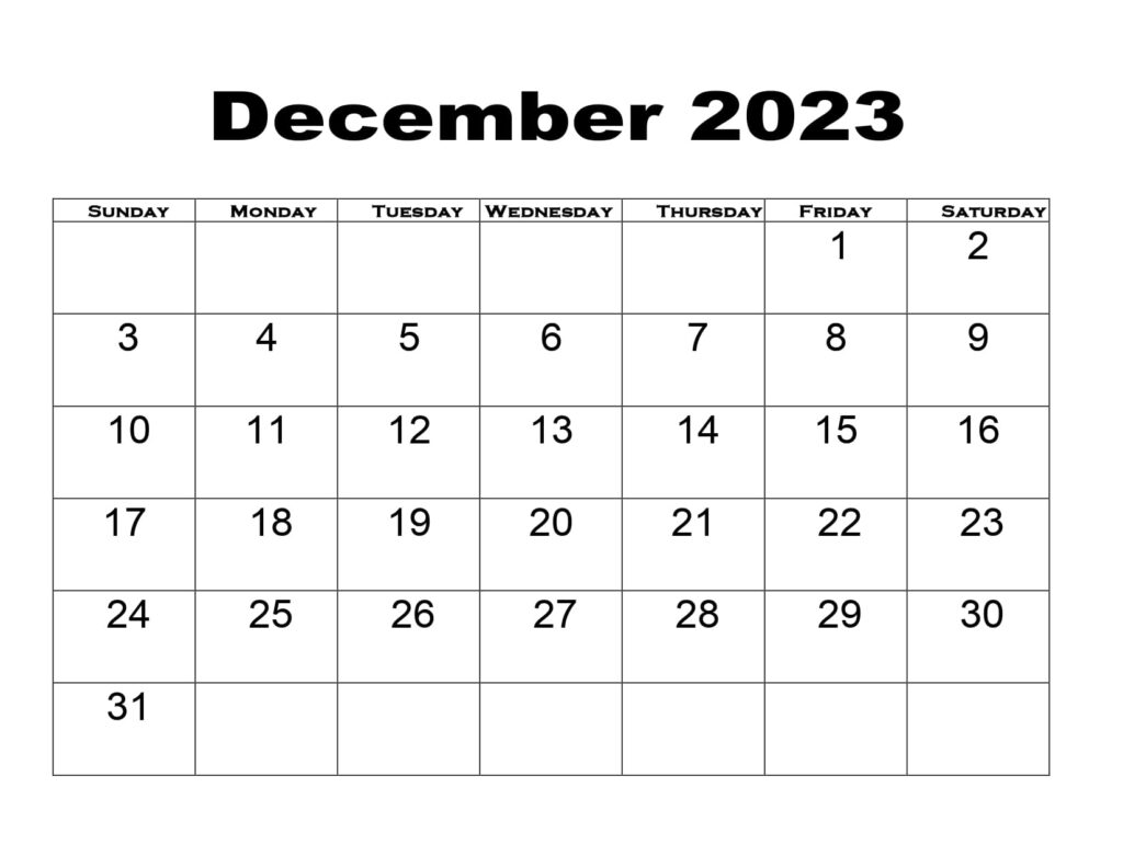 November And December 2023 Calendar Printable Free Pdf