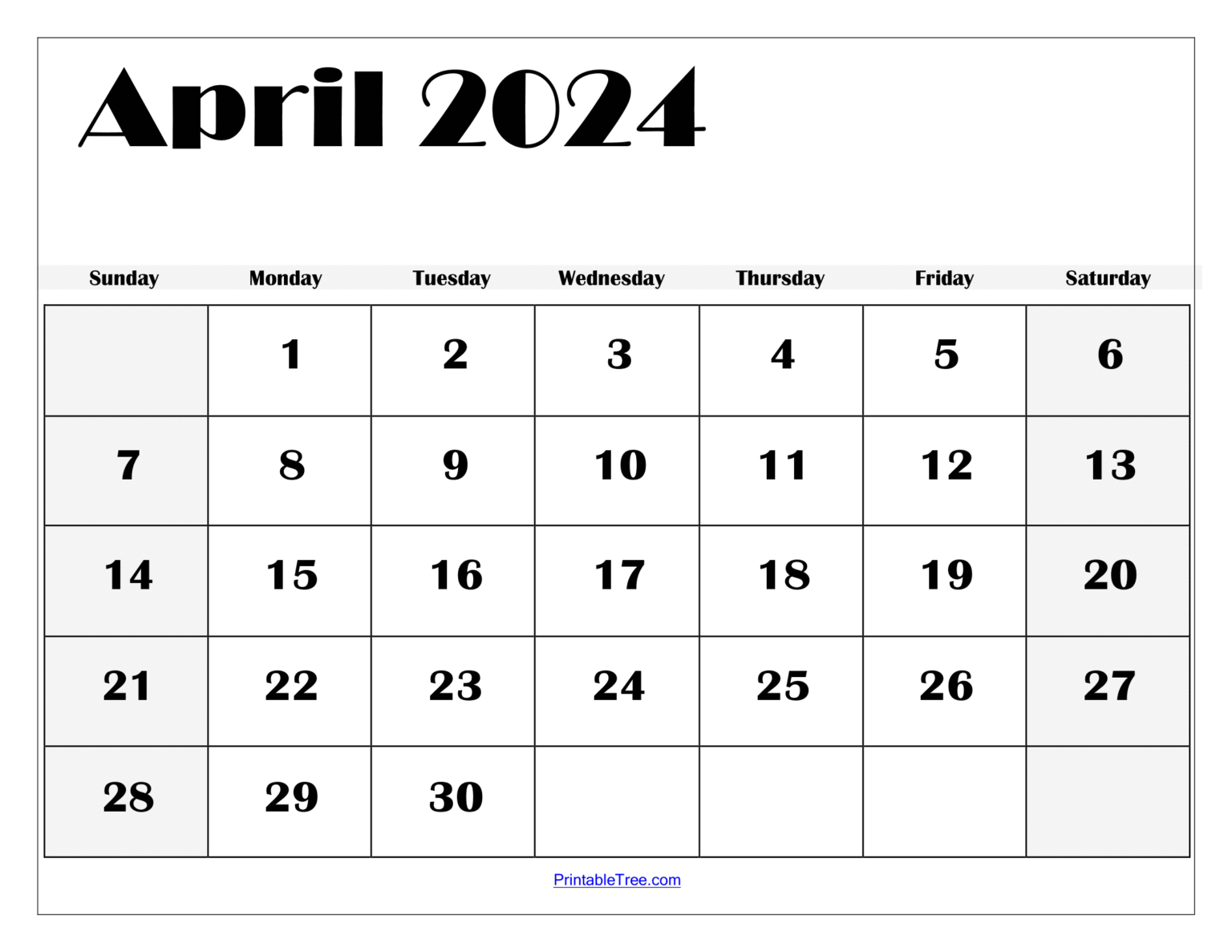 Download Free Monthly 2024 Calendar Printable PDF with Holidays Template