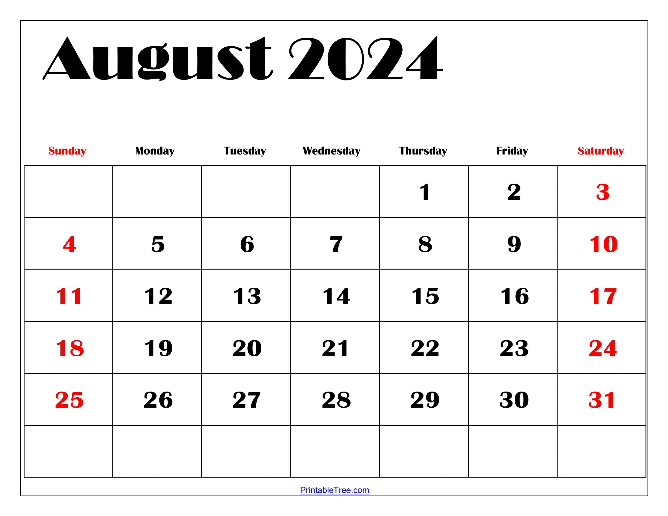 Printable Calendar 2024 One Page with Holidays (Single Page) 2024