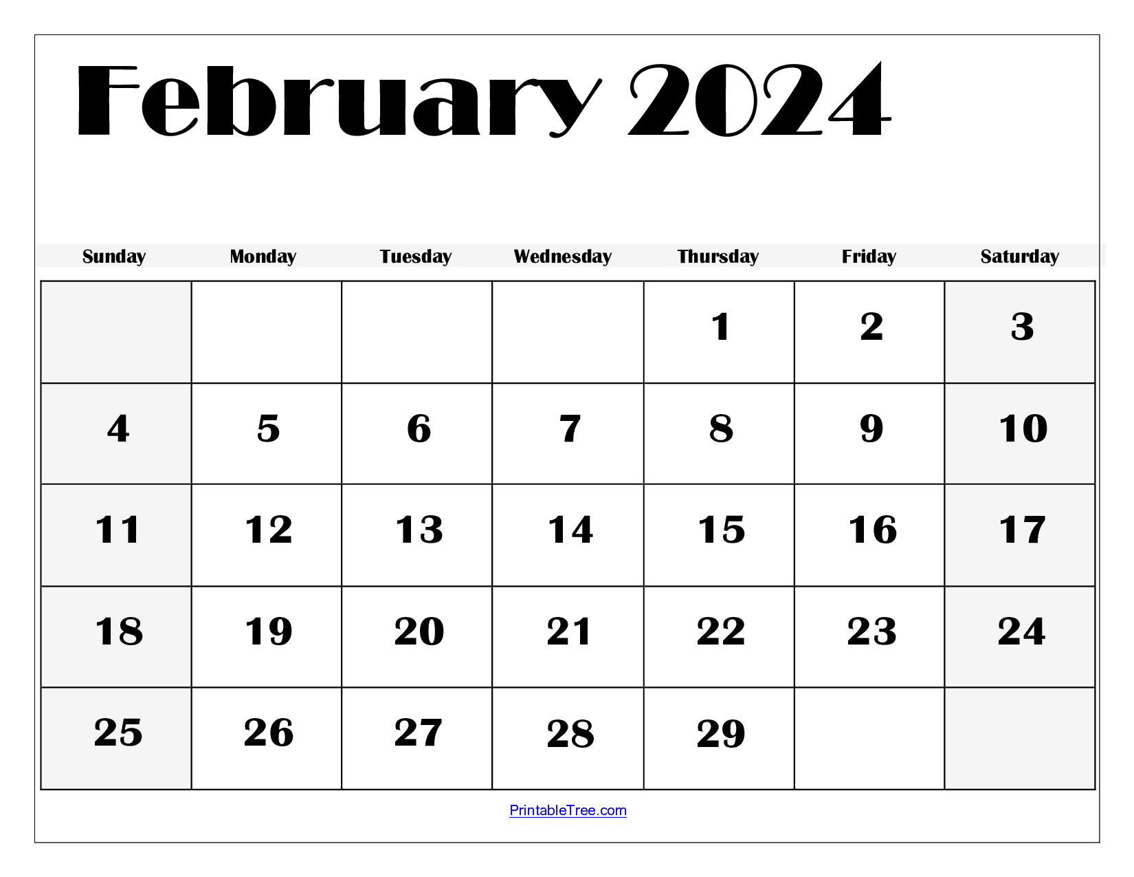 February 2024 Calendar Printable PDF Template With Holidays