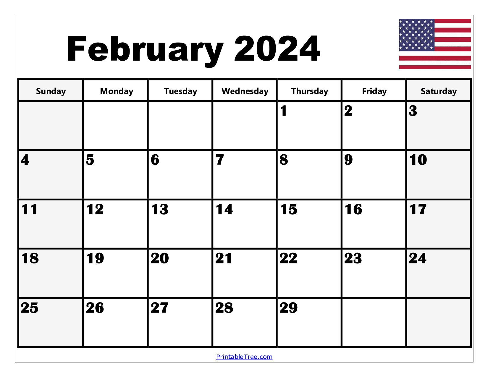 Printable Monthly 2024 Calendar February One December 2024 Calendar