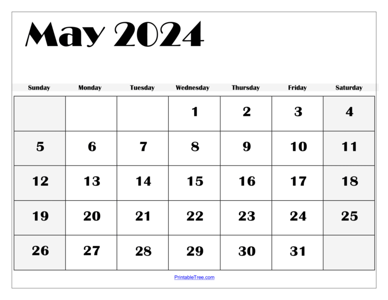 Blank May 2024 Calendar Printable Pdf Templates With Holidays