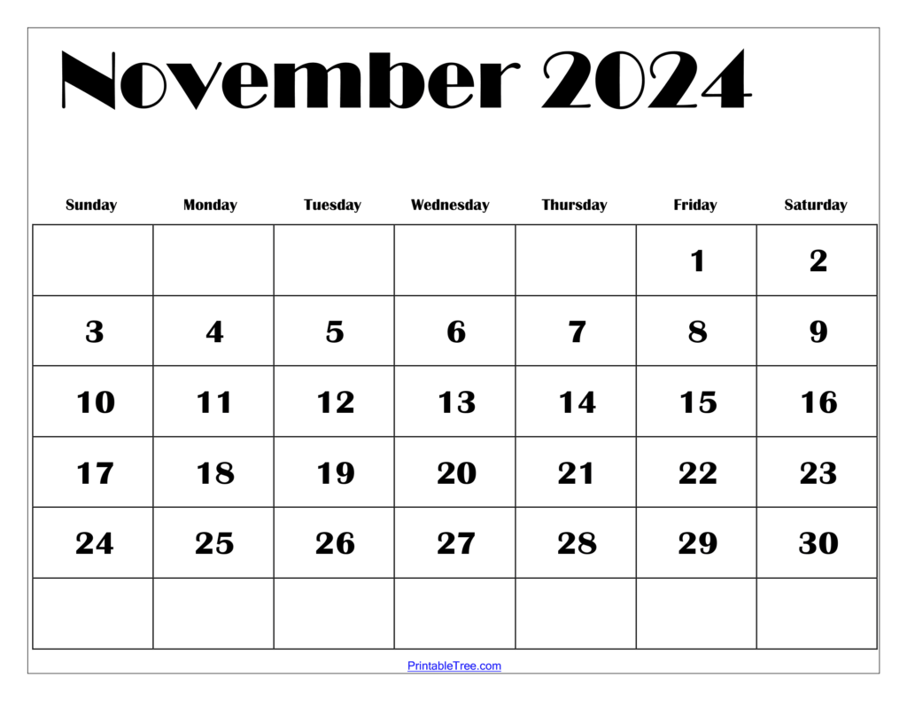 November 2024 Blank Printable Calendar
