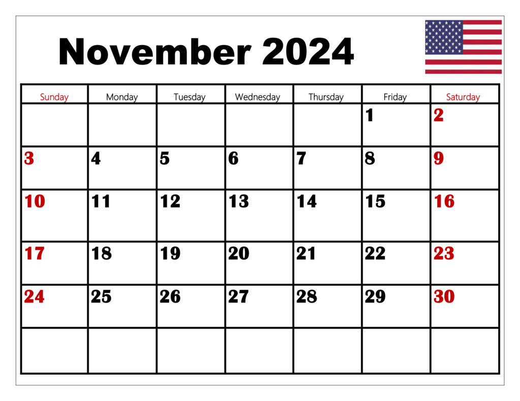 November 2024 Calendar with USA Holidays