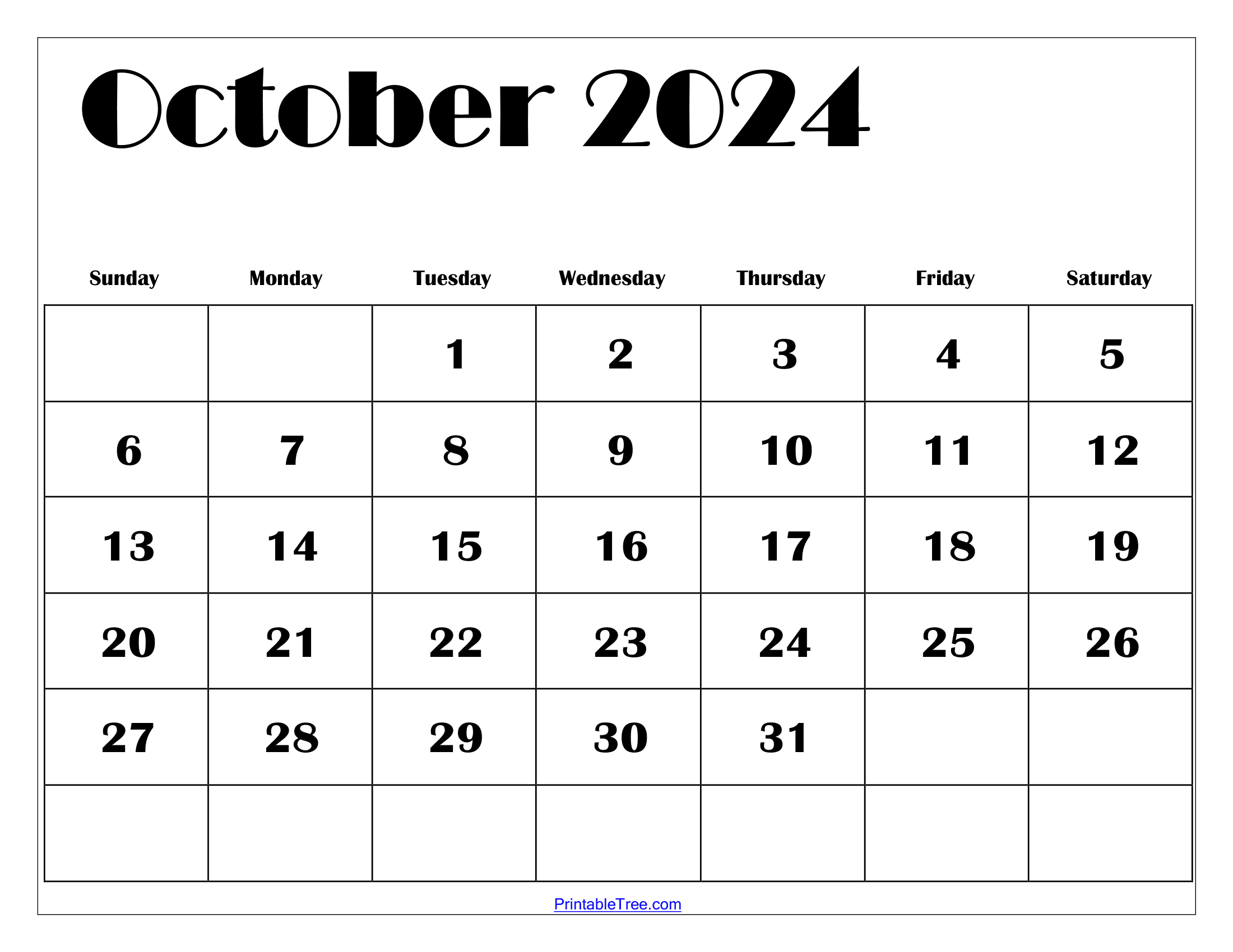 October 2024 Calendar Printable Free Pdf One Page Calendar February