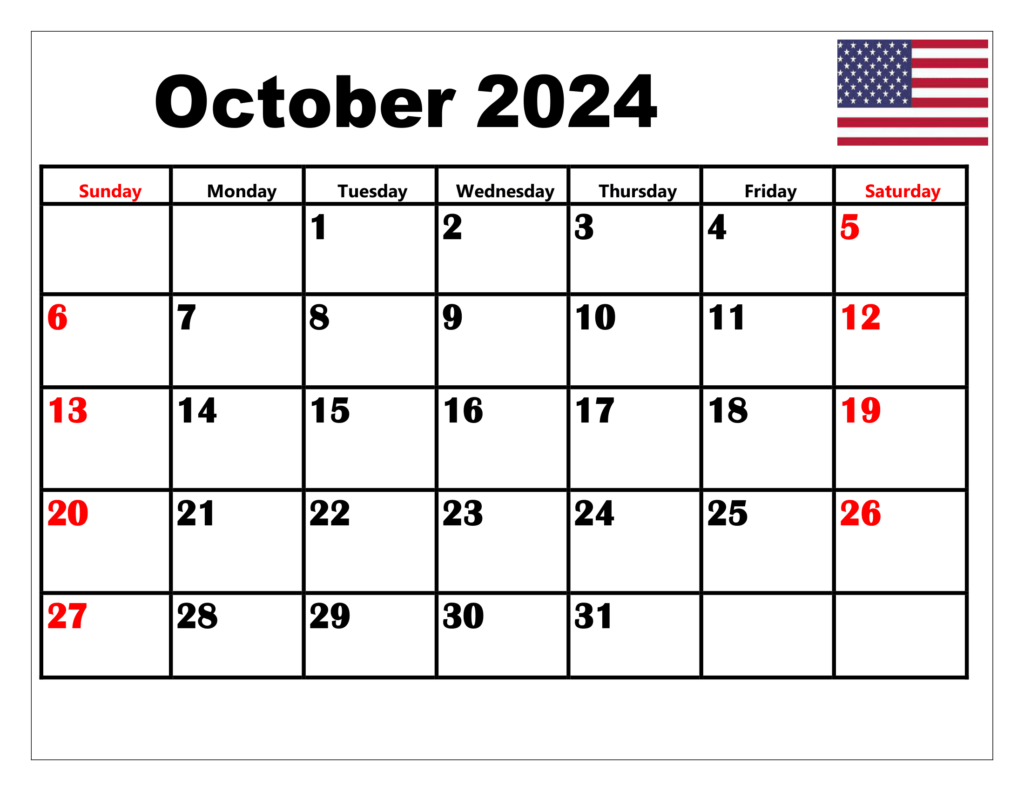 October 2024 Calendar with USA Holidays