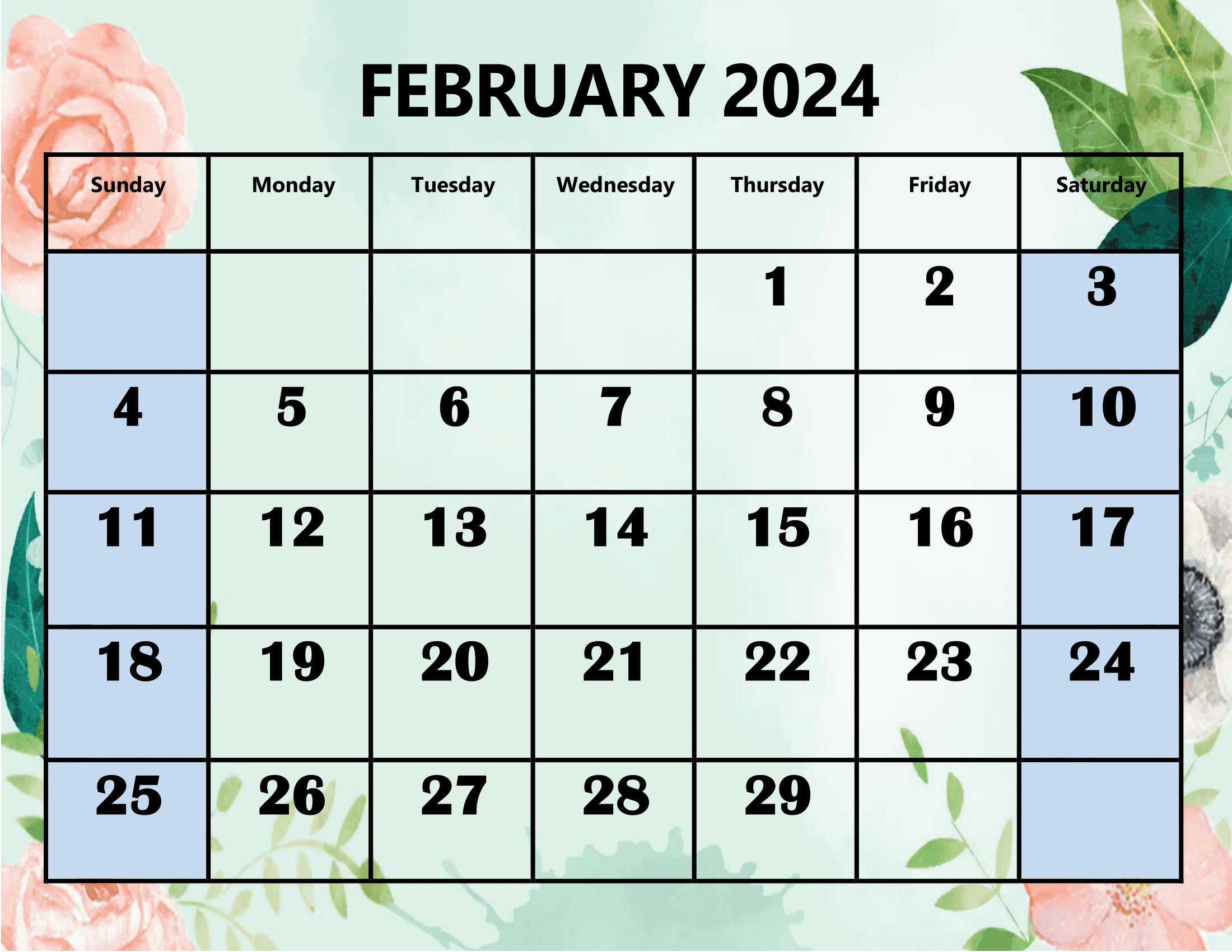 February 2024 Printable Calendar Pdf Download Rafa Ursola