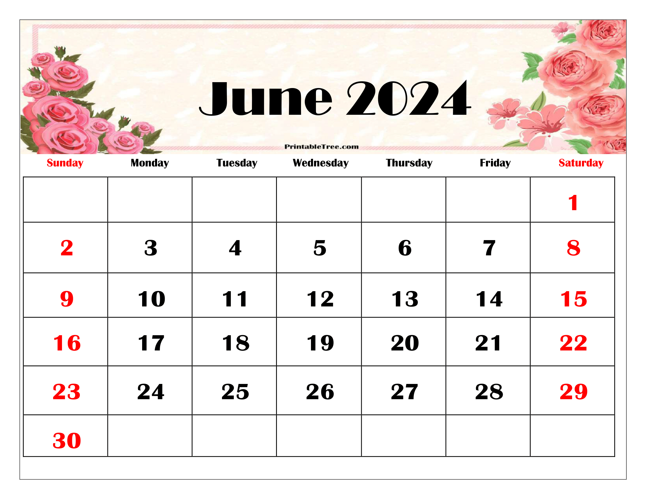 Printable 2024 June Calendar With Holidays Emmey Iormina