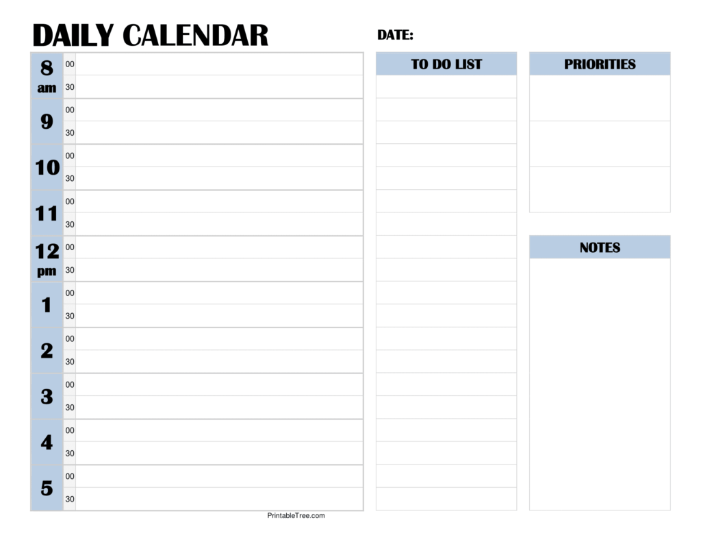 Daily Printable Calendars Daily Printable Calendars