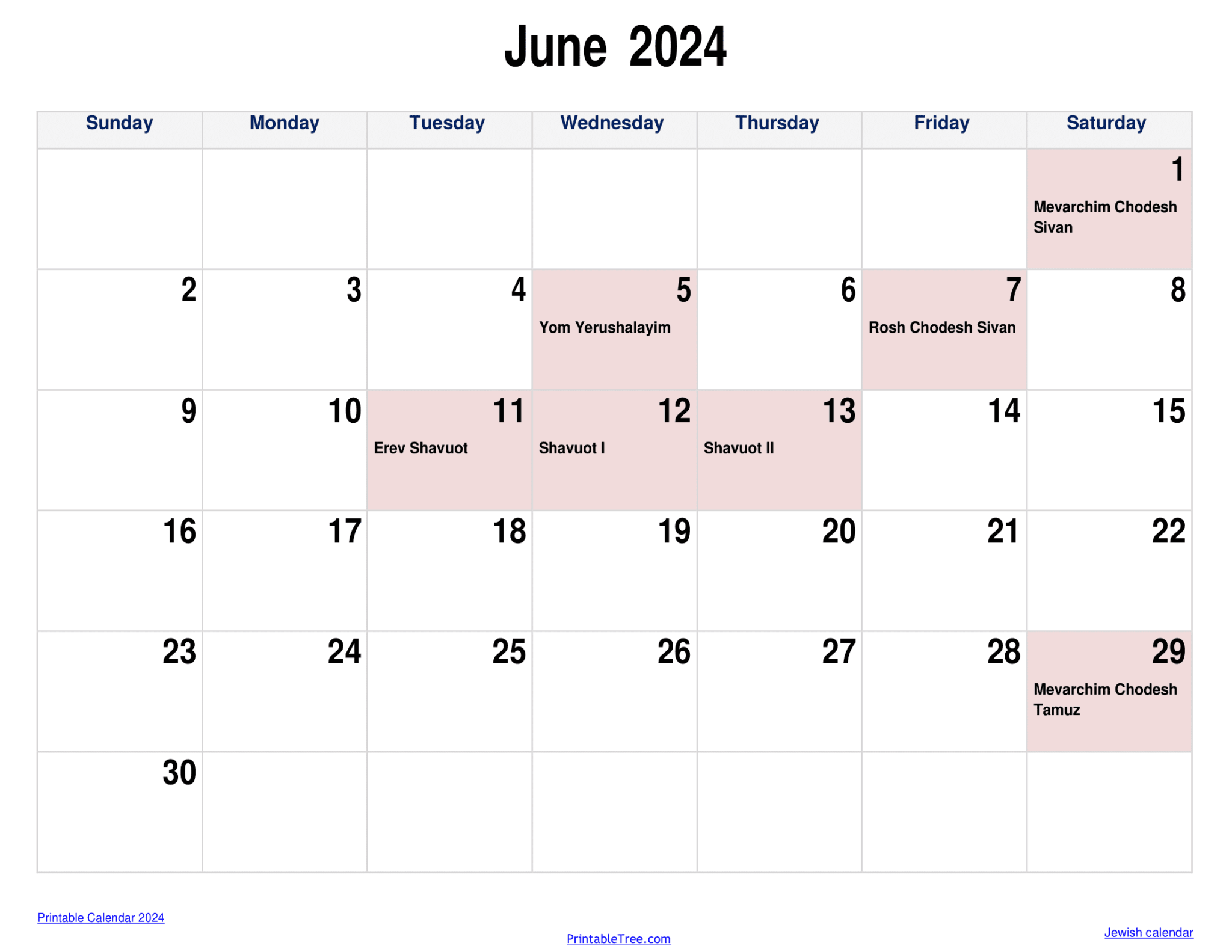 Jewish Calendar 2023, 2024 PDF Templates with Jewish Holidays Lists