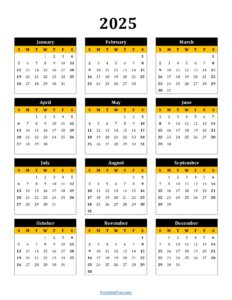 Printable Calendar 2025 One Page with Holidays (Single Page) 2025 ...