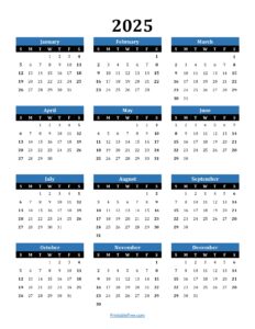 Printable Calendar 2025 One Page with Holidays (Single Page) 2025 ...