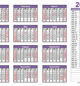 2027 Calendar One Page with Holidays