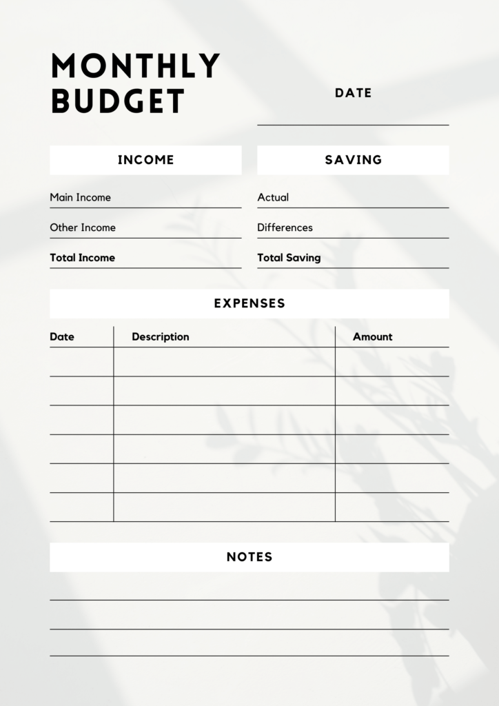 Aesthetic Budget Planner Printable Template