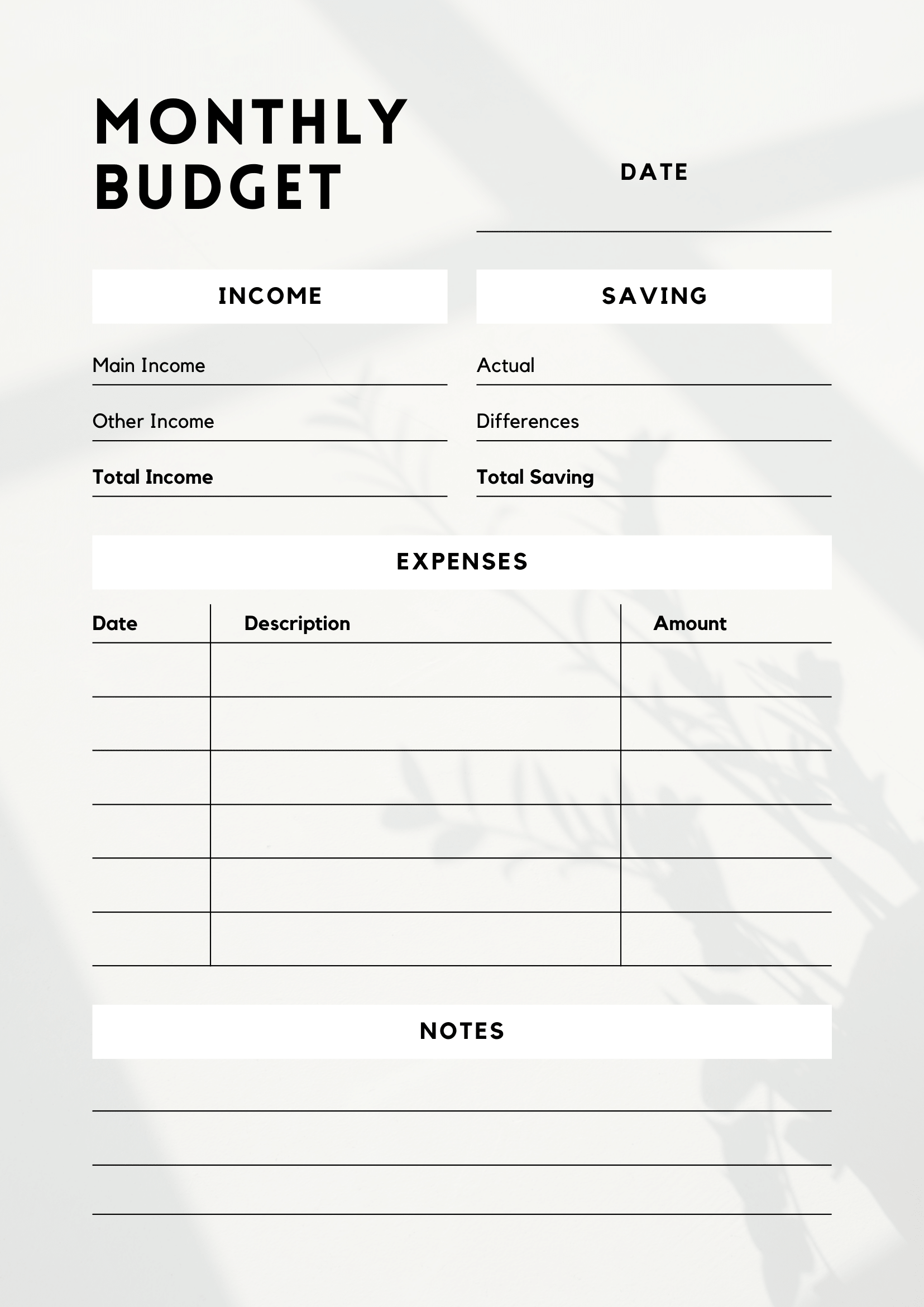 basic monthly expense spreadsheet excel