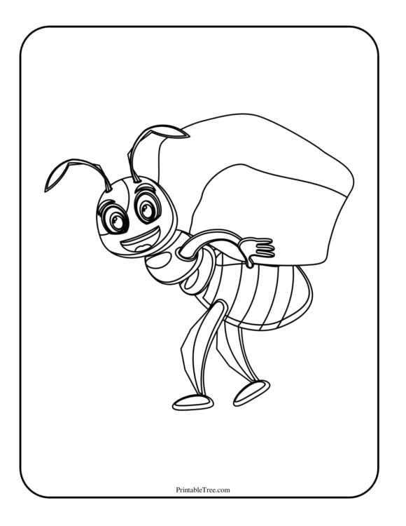 Free Printable Ant Coloring Pages PDF for Kids and Adults