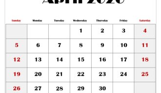 April 2026 Blank Printable Calendar