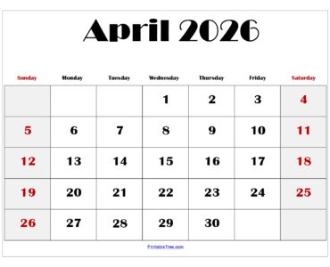 April 2026 Blank Printable Calendar