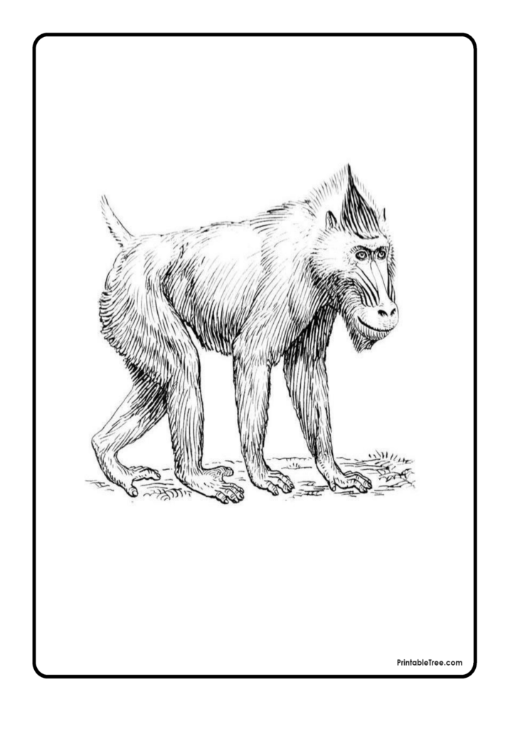 Baboon Coloring Pages 1