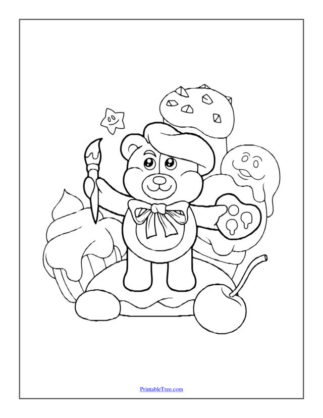 Free Printable Bear Coloring Pages PDF for Kids and Adults