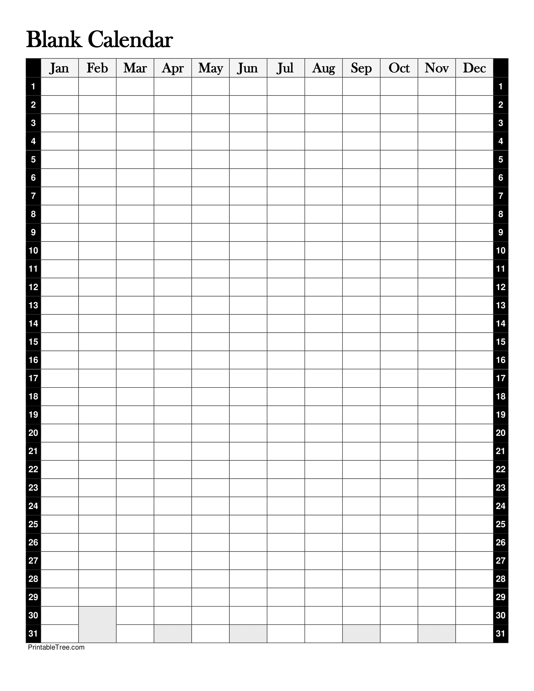 Blank Calendar: Free Printable Templates