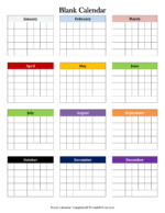 Free Printable Yearly 2024 Blank Calendar Templates PDF - Printable Tree