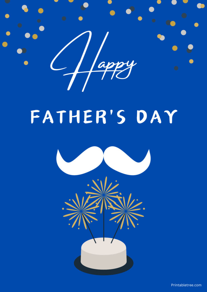 Blue White Happy Father's Day 2024 Card