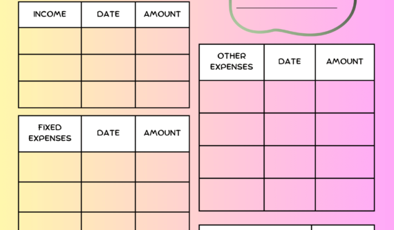 Colorful Monthly Budget Planner Printable Template