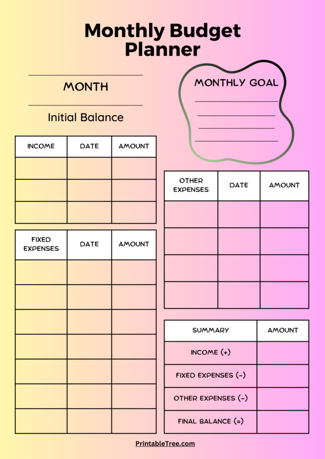 Free Calendar Budget Planner Elisha Madelon