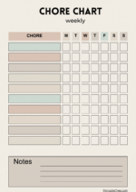 Free Printable Chore Chart PDF Template for Kids