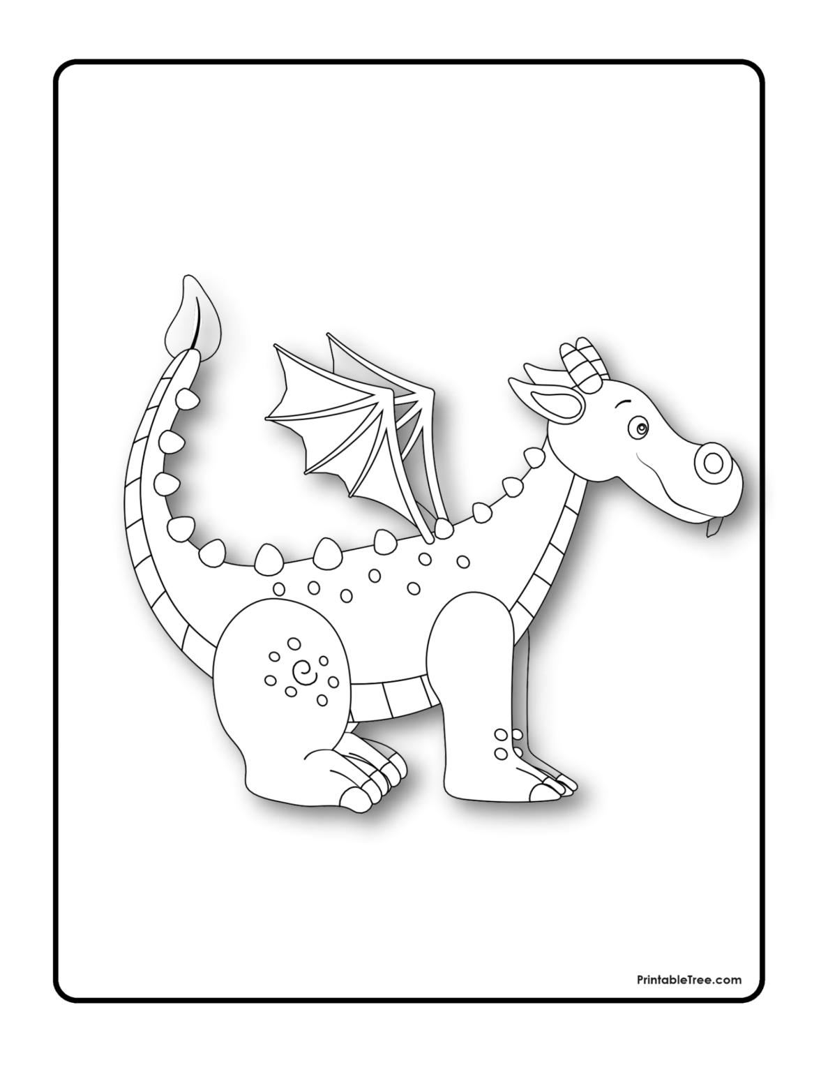 Free Printable Dragon Coloring Pages PDF for Kids and Adults