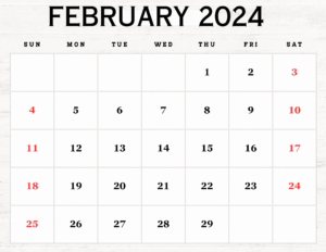 February 2024 Calendar Printable PDF Template With Holidays