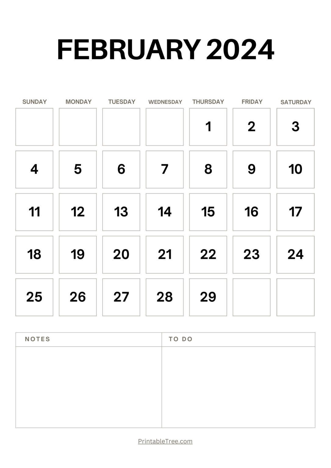 February 2024 Calendar Printable Pdf Template With Holidays