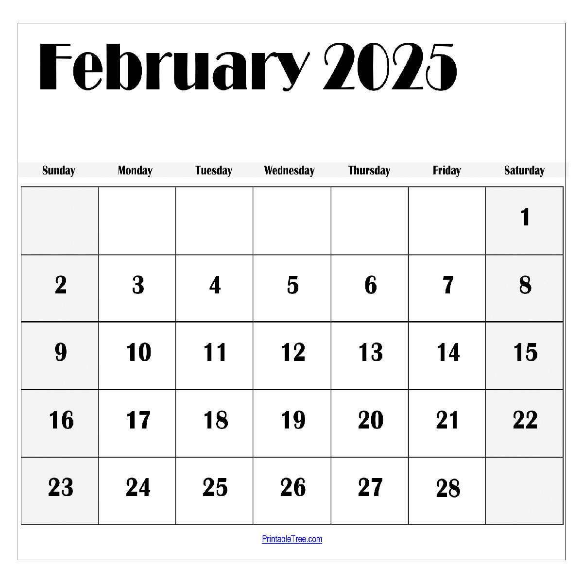 February 2025 Printable Calendar