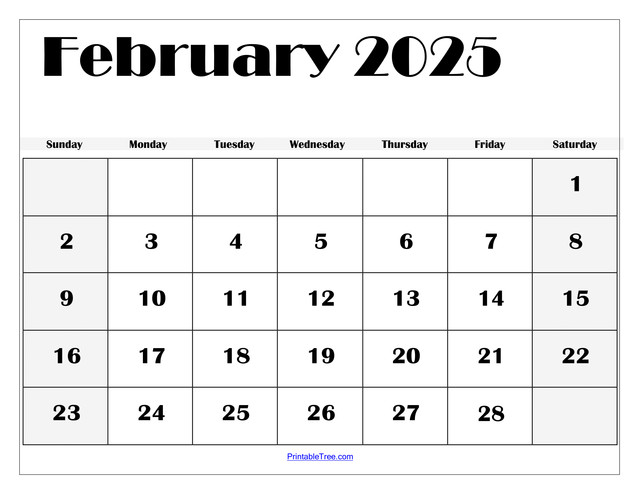 February 2025 Free Calendar Template Download 