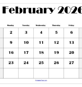 February 2026 Blank Printable Calendar