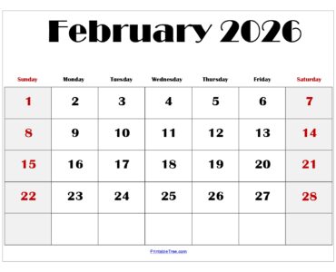 February 2026 Blank Printable Calendar