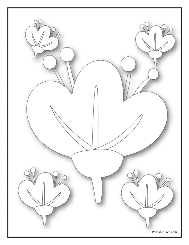 Free Printable Flower Coloring Pages PDF for Kids and Adults